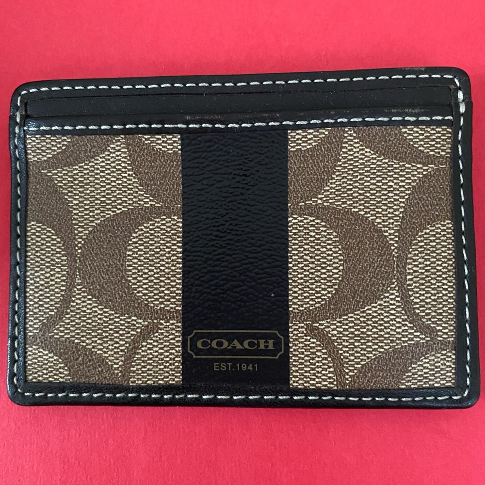 COACH LEATHER ID, CREDIT CARD HOLDER